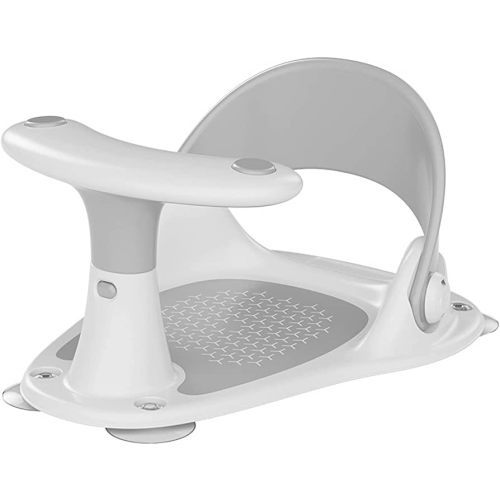 Alwytlon Baby Bath Seat, Infant Bath Seat Baby Bathtub Seat for Sit-Up Bathing, Provides Backrest Support and Suction Cups for Stability, Easy to Set-Up, Remove, Include Temperature Display (Grey)