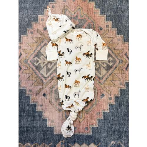 Harbor Horses Newborn Gown and Hat