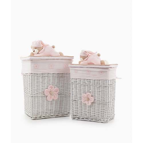 Square Storage Basket Set | Pink