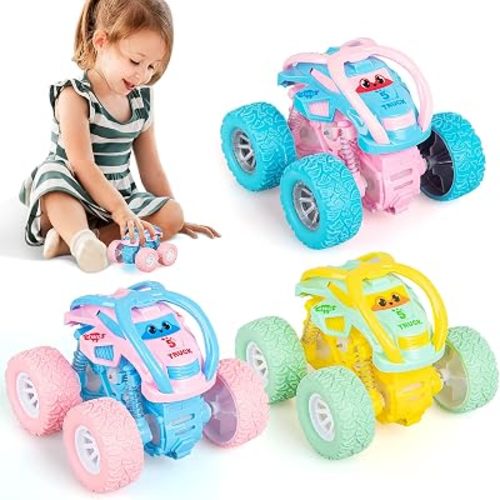 Car Toys for 2 3 4 Year Old Girls Gifts, Pull Back Cars Toys for Toddler Age 2-6, Monster Trucks for Kids Boys Toys Age 2-6 Year Old Girl Birthday Gifts