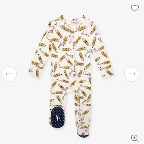 Pencil Beige One Piece Baby Footie Pajamas | Posh Pencils