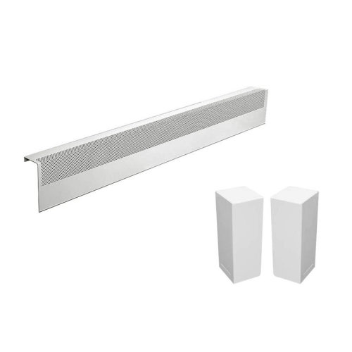 4 ft Baseboarders Basic Series child safe Baseboard Heater Cover Set – White | Heater Cover & Endcaps Included