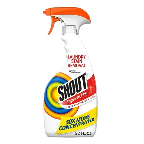 Shout Active Enzyme Laundry Stain Remover Spray, Triple-Acting Formula Clings, Penetrates, and Lifts 100+ Types of Everyday Stains - Prewash Spray 22oz