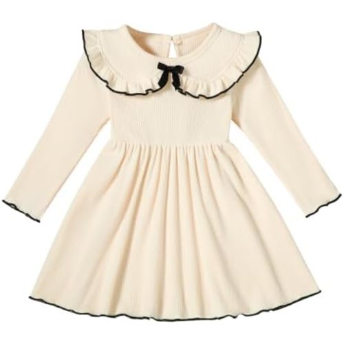 Baby Girl Long Sleeve Swing Dress Doll Collar Newborn Fall Clothes