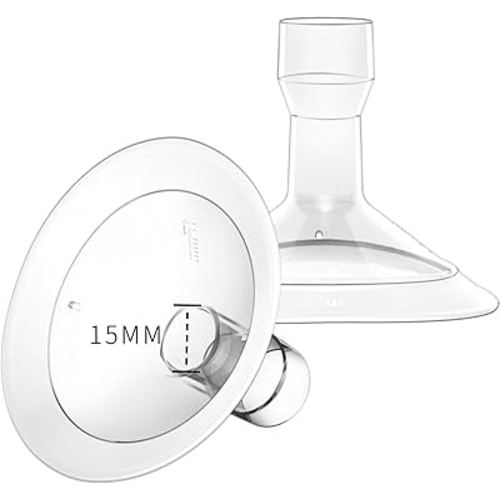 15mm Oval Flanges Breast Pump Parts Compatible with Medela Breast Pumps PersonalFit, Maxflow, Freestyle Flex Swing Maxi Connector