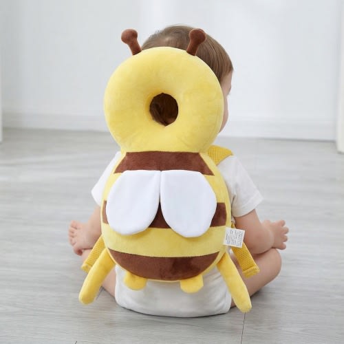Baby Bee Cushion Backpack Pillow for Crawling Toddlers, Soft Support Bag
