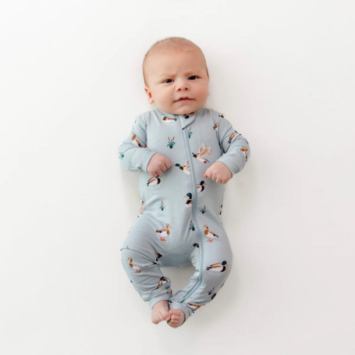 Kyte Baby: Zippered Romper in Mallard Duck