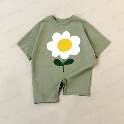 Baby Green Daisy Print Romper