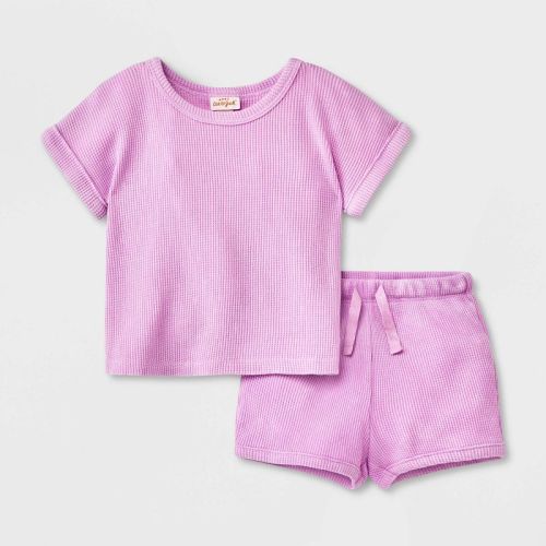 Baby Girls' Solid Top & Bottom Set - Cat & Jack™ Purple, Size: 6-9M