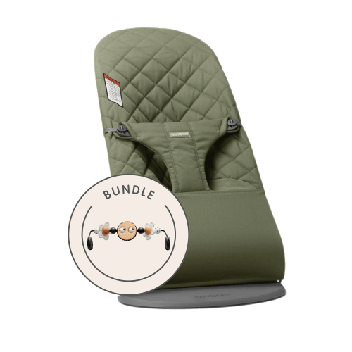 Bouncer Bundle with Toy: Dark green - Woven, Classic quilt