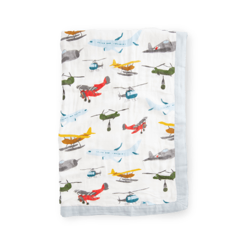 Deluxe Muslin Baby Quilt - Air Show