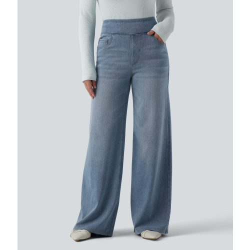 Halara Flex™ Denim Heat High Waisted Pockets Wide Leg Casual Jeans