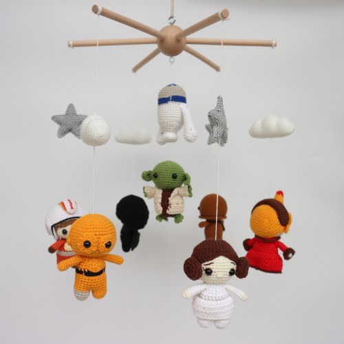 Space Crochet Mobile: Star Friends Collection, Galactic Villain Dolls,baby shower decor,personalized gift
