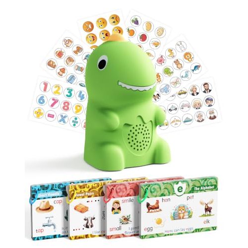 Aullsaty Dinosaur Talking Pen with Phonics Flash Cards, Interactive Learning Toy for Kids Ages 1-6, Autism Sensory & Speech Therapy Toy, ABC 123 Educational Toddler Toy, Screen-Free Birthday Gift