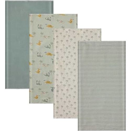 Cudlie 4 Pack Receiving Blankets: Ultra-Soft Essentials for Baby Boys and Girls, Swaddling, Cuddling and Nursing. Multipack for Infants, Newborns and Babies. Perfect for Baby Showers and Everyday