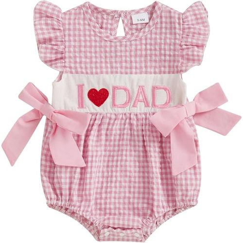MoZiKQin Baby Girl 4th of July Outfit Newborn American Flag Bubble Romper Bowknot Ruffle Bodysuit Smocked Baby Clothes