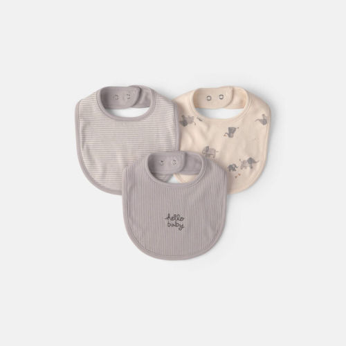 Baby 3-Pack 'Hello Baby' Bibs - Cream | Carter’s Oshkosh Canada