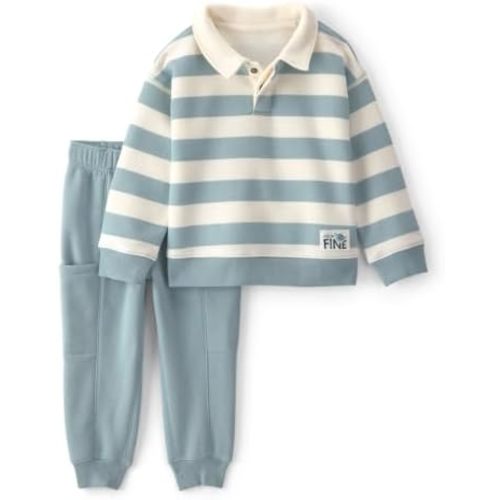 Carter's Baby Boys' 2-piece Pant Set Navy Blue Grey Little Champ Print