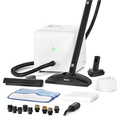 Dupray Neat Steam Cleaner for Home - 20 pieces | Powerful multipurpose steamer | Chemical-free cleaning for floor, car, wall, grout & kitchen | 20 Accessories