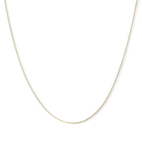 0.55mm Box Chain Necklace in Solid 10K Gold - 20"