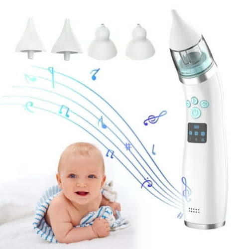 TiokMc Baby Nasal Aspirator Automatic Nose Sucker Cleaner Nose Mucus Boogies Vacuum Cleaner with 3 Levels of Suction Rechargeable Portable Mucus Remover for Newborn Infant Toddler Kid