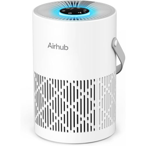 Air Purifiers for Bedroom Home Covers Up to 880 Ft² 1Hr 20dB Sleep Mode | True HEPA Quiet 3-in-1 Air Purifiers Filter, Air Cleaner 360° Intake Remove Dust, Smoke, Pet Dander & Odors, White