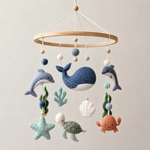 Ocean Baby Mobile - Whale Crib Mobile - Handmade Sea Animal Nursery Decor - Under the Sea Nursery