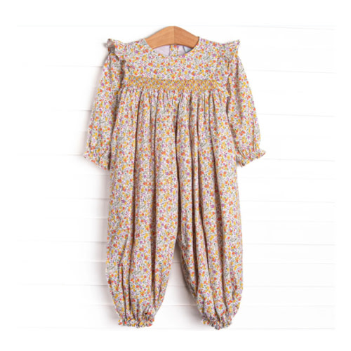 Golden Garden Smocked Romper, Yellow – Stitchy Fish