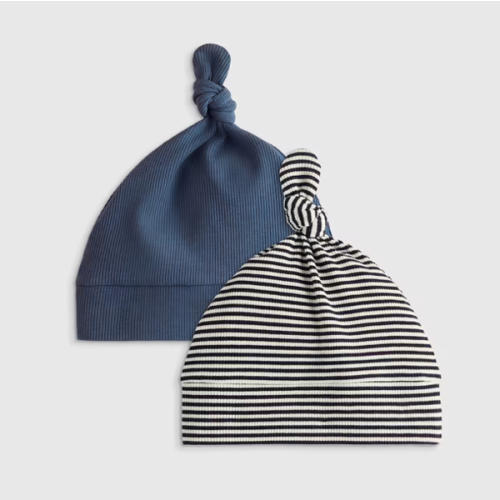 The Softest Rib Hat (2-Pack) in Ivory/Grey Stripe