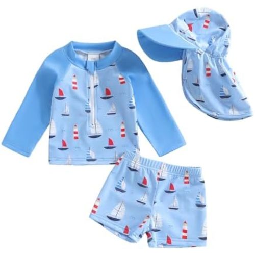 YINGISFITM Baby Swimsuit Boy Zipper Rash Guard Bathing Suit Toddler Infant Boy Swim Trunks Swimwear Beach Swim Suit