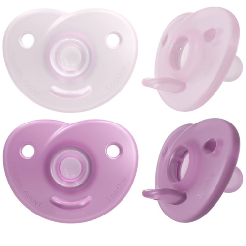 Philips Avent Soothie Heart Pacifier, Pink/Light Pink, 0-3 Months, 4 Pack, SCF099/42