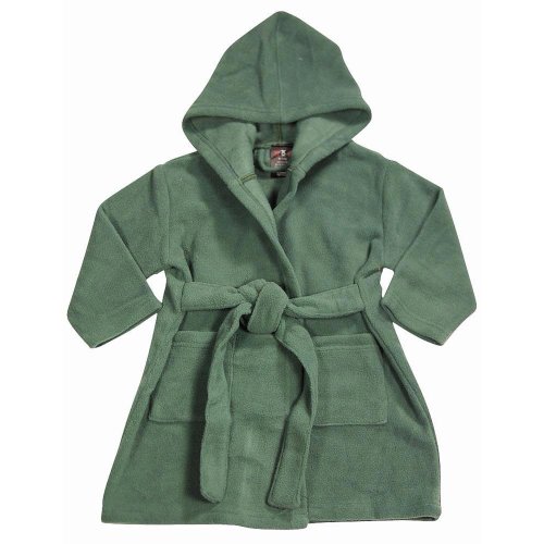 WXY Baby-boys Hooded Fleece Robe Dark Green / 9-12 Months