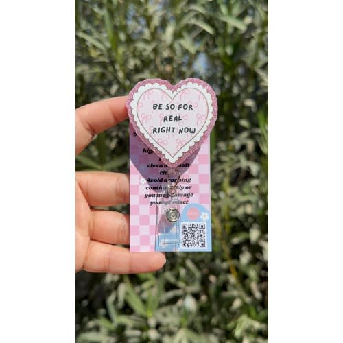 Be so for real right now Badge Reel | Funny Badge Reel | Nurse Badge Reel | retractable badge reel | funny id holder | pink glitter reel
