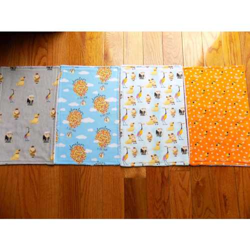 Set of 4 Up Burp Cloths - Baby Shower Gift