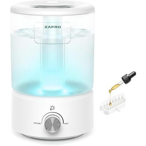 ZAFRO 2.5L Top Fill Humidifier for Bedroom, 25H Runtime, 24dB Quiet, White