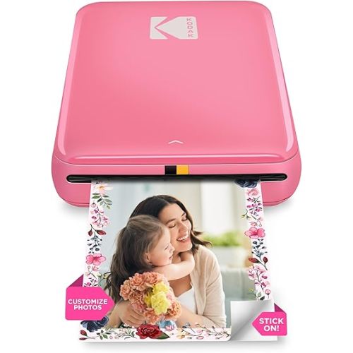 KODAK Step Instant Smartphone Photo Printer - Portable Mini Color Wireless Mobile Printer - Zink 2x3” Sticky-Back Photos - Bluetooth Compatible with iOS & Android Devices - Fun Editing App - Pink