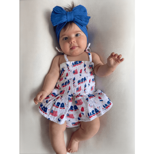 Muslin Smocked Bubble w/ Skirt, 4th of July