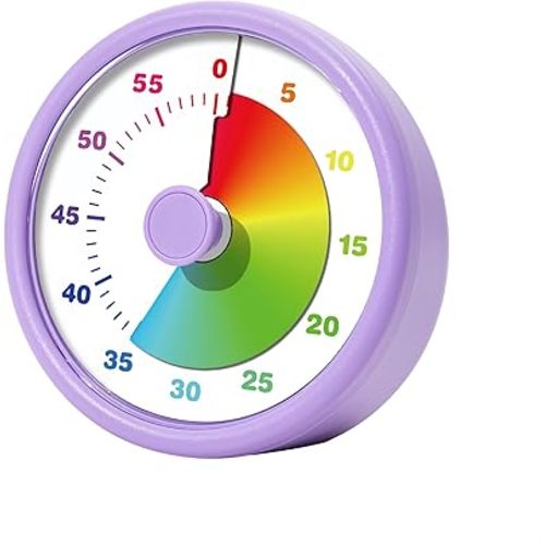 Visual Timer for Kids Adults, 60 Minutes Countdown Timer for Classroom, Office, Study, ADHD Tools for Kids Productivity Timer (Purple)