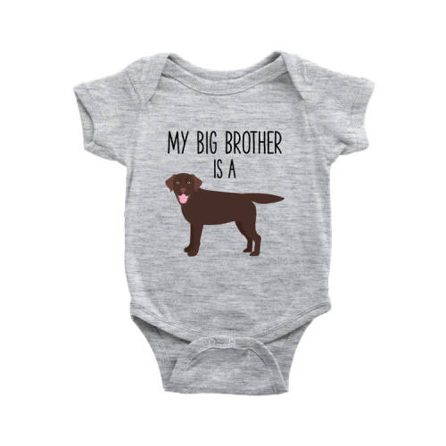 My Big Brother / Sister is a Chocolate Labrador Retriever Baby Bodysuit, Funny Dog Lover Baby Clothes, Baby Boy, Baby Girl Bodysuit