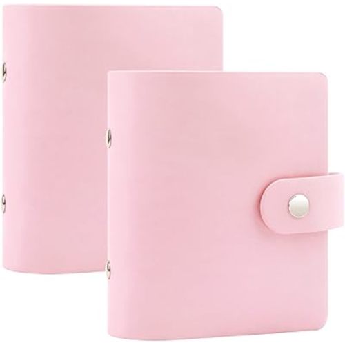 52 Pockets Small Photo Album 2x3 for Fujifilm Instax Mini Series Instant Film Photos, PU Leather Cover Portable Album for Polaroid Hi-Print Pictures (Pink, 2 Pack)