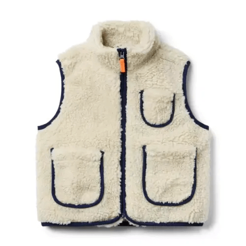 Boy Cream Heather The Sherpa Utility Vest by Janie and Jack