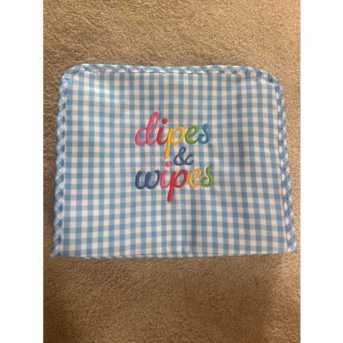 Personalised Kids Gingham Pouch | Choose Your Colour & Embroidery | Snacks, Stuff or Dipes and Wipes | Handmade Kids Pouch | Baby Gift