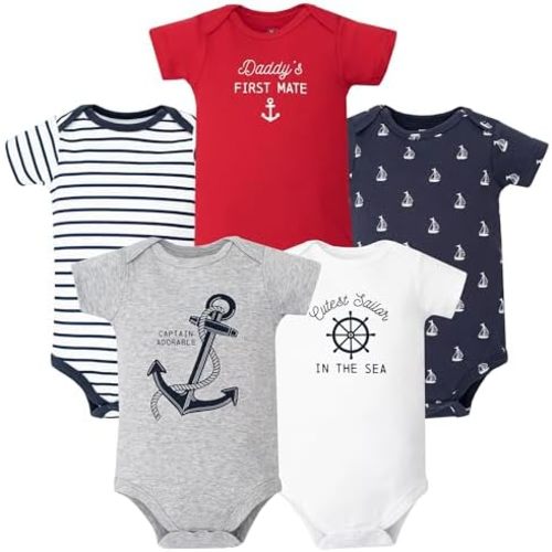 Hudson Baby Infant Boys Cotton Bodysuits 5-Pack