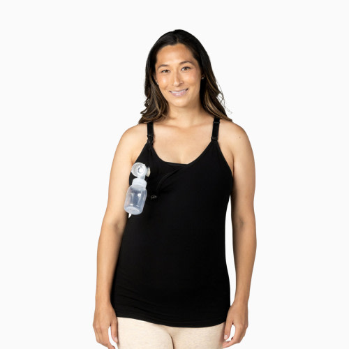 Kindred Bravely Sublime Bamboo Hands-Free Pumping & Nursing Cami - Black, X-Large Busty