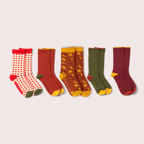 Golden Leaves Ankle Socks 5 Pack – Little Green Radicals