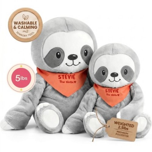 Lilly's Love Weighted Stuffed Animal 2lb Sloth and 5lb Sloth Stuffie Bundle