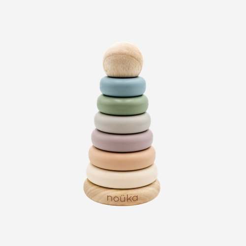 Noüka Wood and Silicone Stacker-Sand Tower