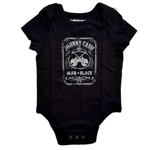 Johnny Cash Kids Infant Baby Romper Grow Man In Black - Official Band Shirts