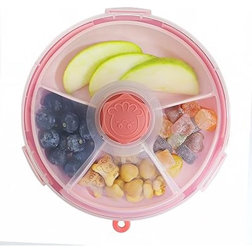 KingKam Snack Spinner for Toddlers, Reusable Kids Spinning Snack Container