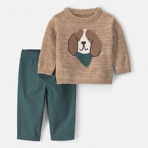Baby Boy Carter’s 2-Piece Dog Sweater & Pant Set